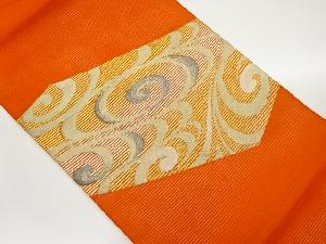 絽抽象模様織出し開き名古屋帯（額縁仕立て）